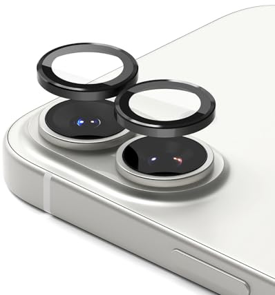 Ringke Camera Lens Frame Glass [2 Stück] für iPhone 17 Kameraschutz, HD-Qualität Gehärtetes Glas Einzelne Linse Schutz mit Aluminiumrahmen - Black