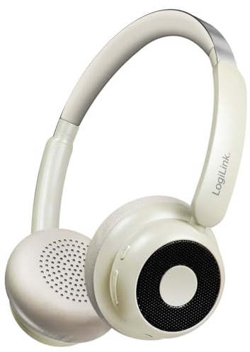 LogiLink BT0072S - BT 6.0 AuraSolo Headset with Additional 3.5 mm Aux, Multifunction Control, 20 Hours Battery Life, Colour: Brown