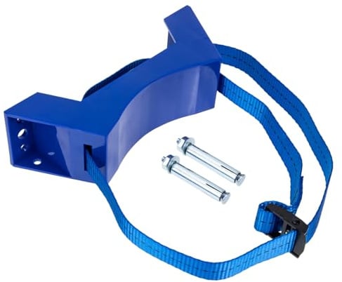 Amosfun 40l Gas Cylinder Holder Retention Strap, Wall Mounted Oxygen and Hydrogen Tank Bracket, Blue Cylinder Mount Stand for Propane and Refrigerant Gas Bottles
