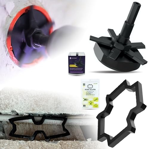 SCROBER & DUO CLIPS Set 100x Kabelhalter Schlaufendübel 22–50 mm | Schneidbohrer für Unterputzdose ∅ 65 mm für alle Bohrer | Dübelklemmschelle, Kabelbefestigung, Stecklaschen