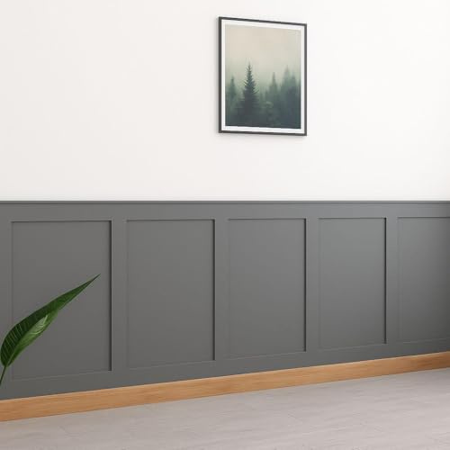 WOODICA MDF Wall Panelling Strips Pre-Cut 120cm x 10cm – Smooth Paintable MDF Boards for DIY Wainscoting, Shaker Panels & Feature Walls – Pack of 6 (9mm)