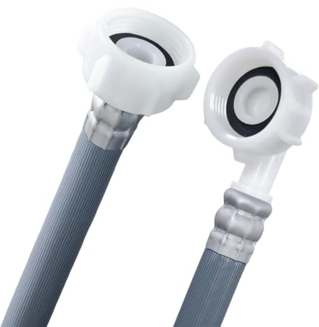 YUANNY Tuyau Machine à Laver et Lave Vaisselle 1,5 m,D'Alimentation en Eau Coudé/Droit, Utilisation Universelle,Ø 3/4 Tuyau pour lave-linges