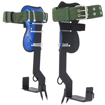 HIKUUER Baumklettern Ausrüstung Set Kletterhilfe für Baum und Fels 2 Spikes & Gurt & Seil Stahl-Dornen bis 100 kg für Forstarbeiter & Kletterer