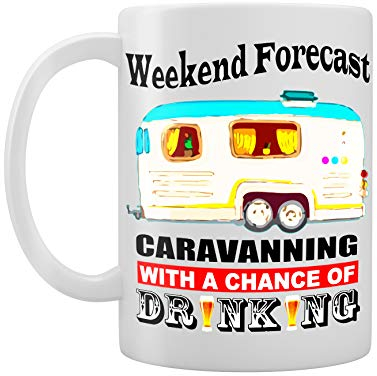 DottsMusic Weekend Forecast, CARAVANING with A Chance of Drinking - Tea/Coffee Mug/Cup
