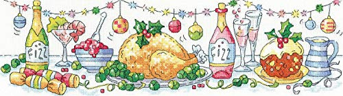 Heritage Crafts Karen Carter Collection Cross Stitch Kit - Christmas Dinner (Aida)