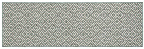 Zala Living Cook & Clean Läufer – rutschfest Teppichläufer Flachgewebe Kurzflor Teppich Küchenteppich Waschbar Küchenläufer Lago für Flur, Küche, Wohnzimmer – Creme Blau, 60x180cm
