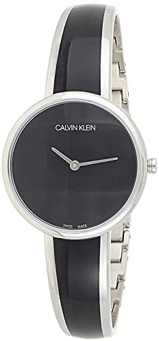 Calvin Klein Unisex Erwachsene Analog Quarz Uhr mit Edelstahl Armband K4E2N111