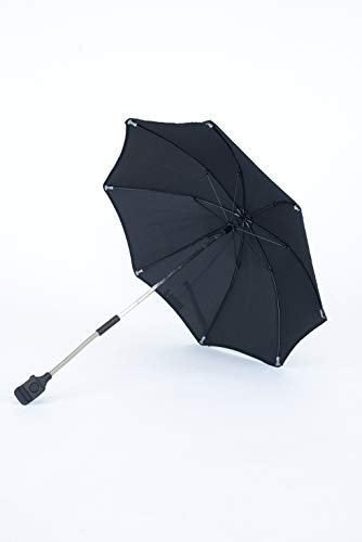 VIDIAMO - Ombrelle pour Poussette Limo - Protection Solaire UVP 50+ - Manche Flexible - Diamètre : 42 cm - Coloris Noir