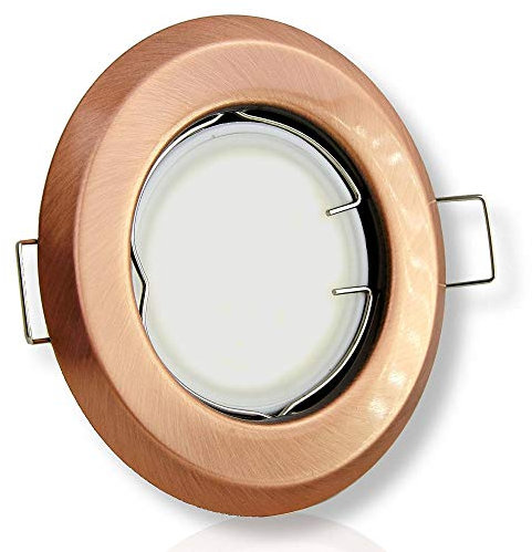 LED Einbaustrahler bronze rund 1,2 Watt warmweiß 230V - GU10 Einbauleuchte 55-60mm Bohrloch - Einbau-Spot Decken-Strahler Deckeneinbaustrahler Deckenspot Deckeneinbauleuchte Einbauleuchte