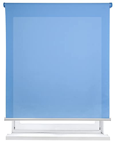 MERCURY TEXTIL-Estor Enrollable translúcido Liso (Azul, 90x180cm)