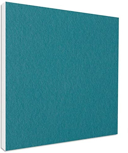 platino24 Akustikpaneele 1 Element Colore Quadrat 55 x 55 cm Petrol I Schallabsorber aus Basotect ® G+ mit Akustikfilz I Schalldämmung Wand & Decke I Akustikelemente Wandpaneel