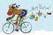 Weihnachtskarte Rentier auf Rennrad für Fahrradfreunde und Radsportler