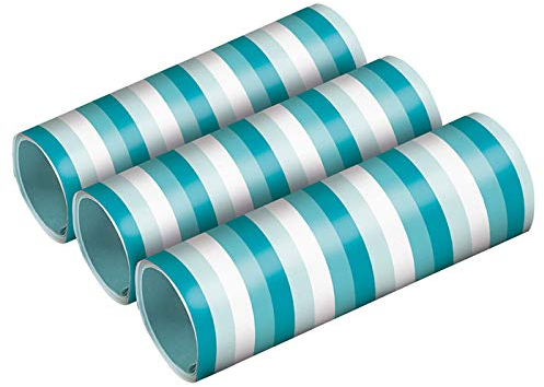 WOOOOZY Luftschlangen, türkis Geringelt, 4m, 3 STK.