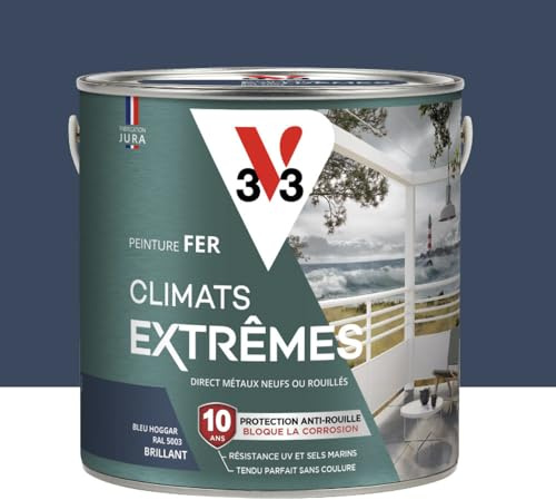 Peinture fer Climats Extreme V33 2L - Teinte: bleu hoggar RAL5003 brillant