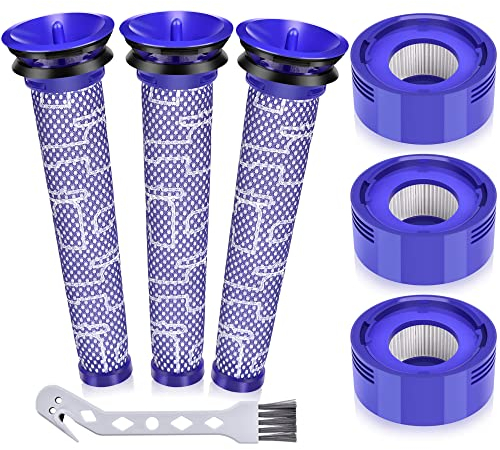 Artraise V8 Filter für Dyson 3 HEPA-Nachmotorfilter-Kit & 3 Vorfilter V8 V7 Ersatzfilter Set für Dyson V8 V7 Animal Absolute Staubsauger Ersatzteile Zubehor # DY-96566101, DY-96747801