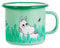 Moomin Mug Boys, Green, Enamel Mug, 250ml, with Moomin, Snufkin & Sniff
