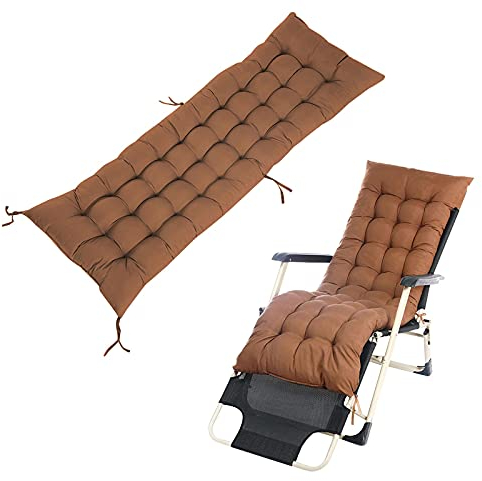Colorful Liegestuhl Baumwolle Sitzkissen, 160X50CM, Gartenstuhl Auflage Relaxsessel Sitzpolster, Nicht leicht zu verformen,Weich und bequem Lounger Cushion für Liege Gartenmöbel Patio (Coffee)
