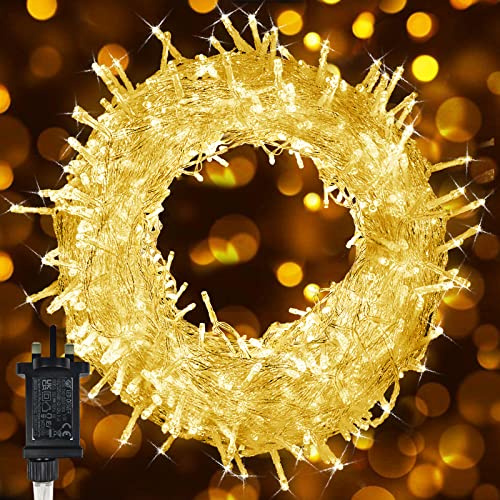Fairy Lights Mains Powered, 50m/164Ft 500 LED Plug in String Lights Christmas Lights Indoor Waterproof with 8 Modes LED Fairy Lights for Bedroom Wall Party Wedding Xmas Tree Decorations (Warm White)