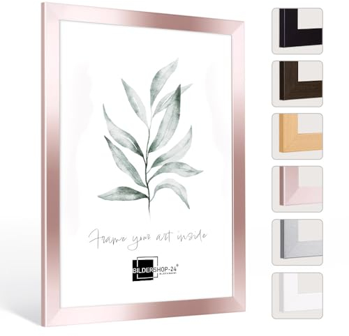 Bildershop-24 Bilderrahmen Monza in Rosegold in 15 X 21 DIN A5 Fotorahmen, Wechselrahmen, Posterrahmen, Puzzlerahmen