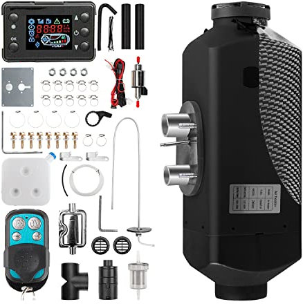 1inchome Riscaldatore Diesel, 12V Riscaldamento da Parcheggio Diesel con LCD,Telecomando e Silenziatore per Camper, Camion,Caravan,Macchine,Barche, Autobus, Tutto in Uno