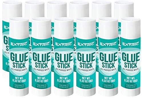 Glue Sticks 0.32 Ounce - 12 Count Glue Stick, All Purpose White Glue Sticks for Kids, Washable Glue Sticks Bulk - Large Glue Sticks for School and Home Use