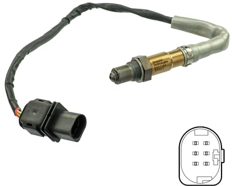 DELPHI ES21124-12B1 Lambdasonde Regelsonde vor Katalysator Oxygen O2 Sensor Beheizt Kompatibel mit AUDI A4 Avant 8K5, B8 03L906262