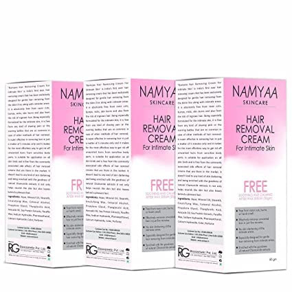 Avoka Naturals Namyaa Haarentfernungscreme für intime Haut, 60 g x 3 Stück