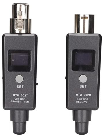 Wireless Microphone System, Wireless Mic Adapter XLR Transmitter Receiver, Dynamic Microphone Wireless System Built in Dual Antennas for Audio Mixer, PA System