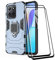 TEYYOS Funda + [2 Piezas] Protector de Pantalla para Honor X8 5G/Honor X6/X6s, TPU/PC Antigolpes Armor Protección Carcasa [360° Soporte] con 9H Dureza Vidrio Templado Protector, Azul