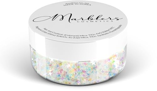 MARBLERS Cosmetic Grade Chunky Shape Glitter [Twinkle] 0.11oz (3g) | Flake | Non-Toxic | Vegan | Cruelty-Free | Eyeshadow, Nail Polish, Nail Art | Festival, Rave & Party Makeup | Body & Face…