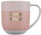 DRAEGER PARIS 1886 - Taza Cerámica 320ml Elegante y Chic con Mensaje en Oro Super Mami - Apta para Lavavajillas - Azul o Rosa - Diseño Geométrico y Decorativo - Regalo Perfecto en Caja de Lujo