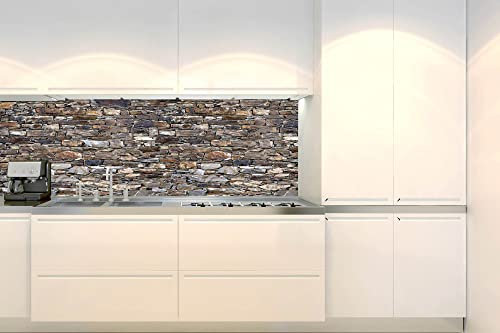 Küchenrückwand Folie selbstklebend Alte traditionelle Steinmauer | Klebefolie - Dekofolie - Spritzschutz für Küche | Made in EU - 180 cm x 60 cm