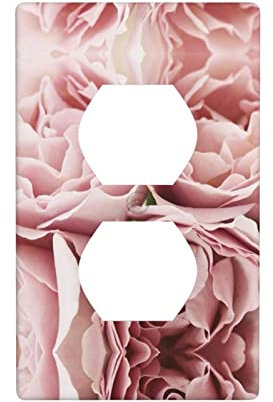 Pink Roses Doppelsteckdose Dekorative Wandpaneel Steckdosenleiste Wandverkleidung Abdeckung