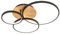 QAZQA - Modern Deckenleuchte I Deckenlampe I Lampe I Leuchte schwarz mit Holz inkl. LED 3-flammig-stufig dimmbar 3-flammig - Alec Dimmer I Dimmbar I Wohnzimmer I Schlafzimmer - Stahl Rund - I (nicht a