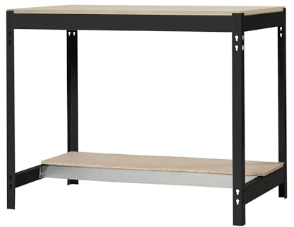 Simon Rack Mesa de Trabajo Taller, 400 kg Capacidad Carga, 842x910x610 mm, Antracita/Madera - BT0