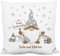Deko-Kissen personalisiert mit Wunschtext „Frohe Weihnachten“ - mit Gold-Wichtel-Motiv - 40x40cm, inkl. Kissen-Füllung | Zierkissen Weihnachtskissen Weihnachts-Geschenk (Flauschiges Kissen)