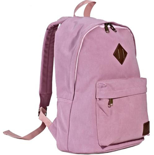 seemeroad Canvas Vintage Rucksack Ultraleichter und Lässiger Rucksäcke Laptop Daypack Schulrucksack Reiserucksack für Damen (Rosa)