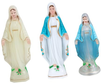 Marienskulptur 3 Stück aus Kunststoff, Dekorative Weihnachten Event