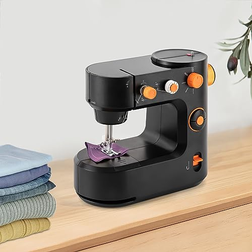 Häusern Nähmaschine elektrische und Handnähmaschine Zwei Modi Anfänger tragbar Sewing Machine, Mit Fußschalter, automatische Fadenwicklung und Tangent Line, Schwarz