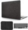 Funda Compatible con MacBook Pro 15 Pulgadas 2019 2018 2017 2016 Versión Modelo A1990 A1707 con Touch Bar y Touch ID, Carcasa Protectora de Piel Lisa de Colores & Cubierta de Teclado & Bolsa, Negro