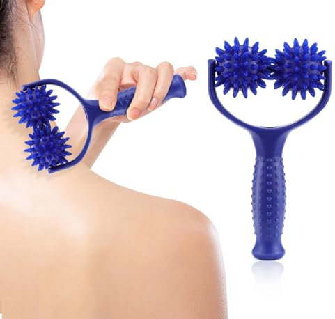 Roysmart Balle de Massage Roller avec Poignée, Rouleau de Massage avec 2 Balles de Massage, Rouleau Massage Anti Cellulite, Roller Massage Cellulite pour Masser les Dos, Épaules, Bras, Jambes