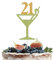 Margarita 21st Birthday Cake Toppers, Cinco De Mayo Themed Birthday Decor, Mexican 21st Birthday Party Decor, Martini Glass Cake Topper, Fiesta 21st Birthday Party Decorations Green Gold Glitter