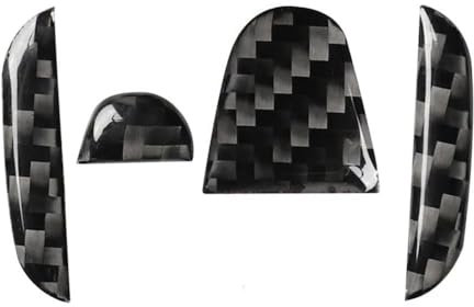 GUTYE Auto Lenkrad Logo Aufkleber für Honda Jazz 2002-2008, Lenkrad Emblem Dekor Aufkleber Kohlefaser Lenkrad Abziehbilder Abdeckung Auto Innen Zubehör,Black