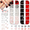 Playing Card Nail Charms,2 Boxes Red Black Letter Digital Nail Sequins for Nail Art,Resin Nail Art Decorations Ornaments for Manicure Design DIY Crafts Nail Accessories Supplies (F)