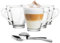 Glasmark KROSNO 1992 set di 6 tazze da caffè vetro 200 ml trasparente con manico 6 cucchiaini bicchieri da tè caffè latte macchiato cappuccino