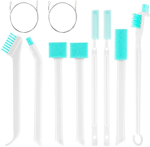 Lnngub Ice Maker Cleaning Brush Set, 8pcs Ice Machine Cleaning Brush Kit and 2pcs Drain Pipe Brushes Ice Machine Cleaning Tools Detail Tiny Cleaners Brush Tools for Gaps Corner Small Space