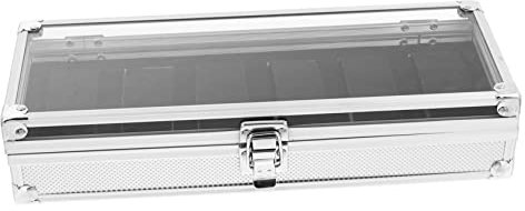 AOKWAWALIY 1Stk Uhrenbox aus Aluminium uhrenaufbewahrungsbox uhr watch box Uhrenständer Fall für Uhr schmuckkästchen Uhrenvitrine für Schmuck Eisen Silver