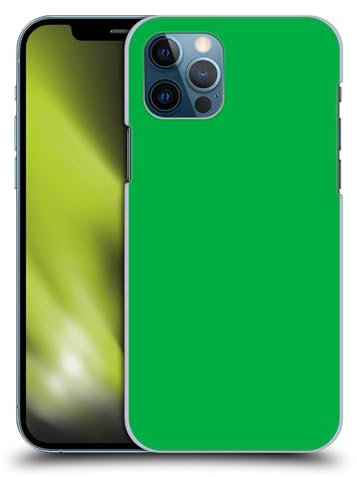 Head Case Designs Blau Blockfarben Harte Rueckseiten Handyhülle Hülle Huelle kompatibel mit Apple iPhone 12 / iPhone 12 Pro