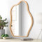 Lzuso Miroir Mural asymétrique Miroir Mural Moderne à Cadre en Bois Nuageux Forme Unique Meuble Mural Art Miroir à Vagues décoration Salon Chambre Salle de Bain entrée Large 20 x16