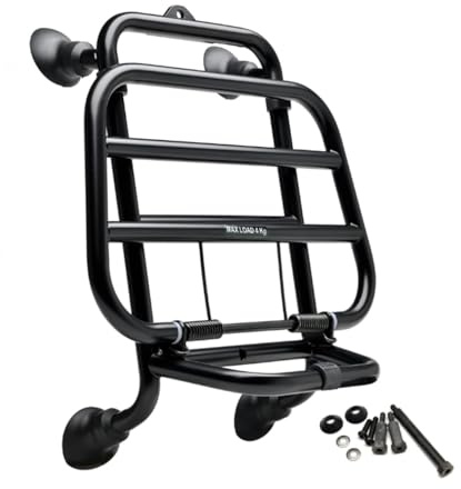 Piaggio Porte-bagages avant pliable pour Vespa GTS Super 125 300 euro4 euro5 à partir de 2019 (noir)